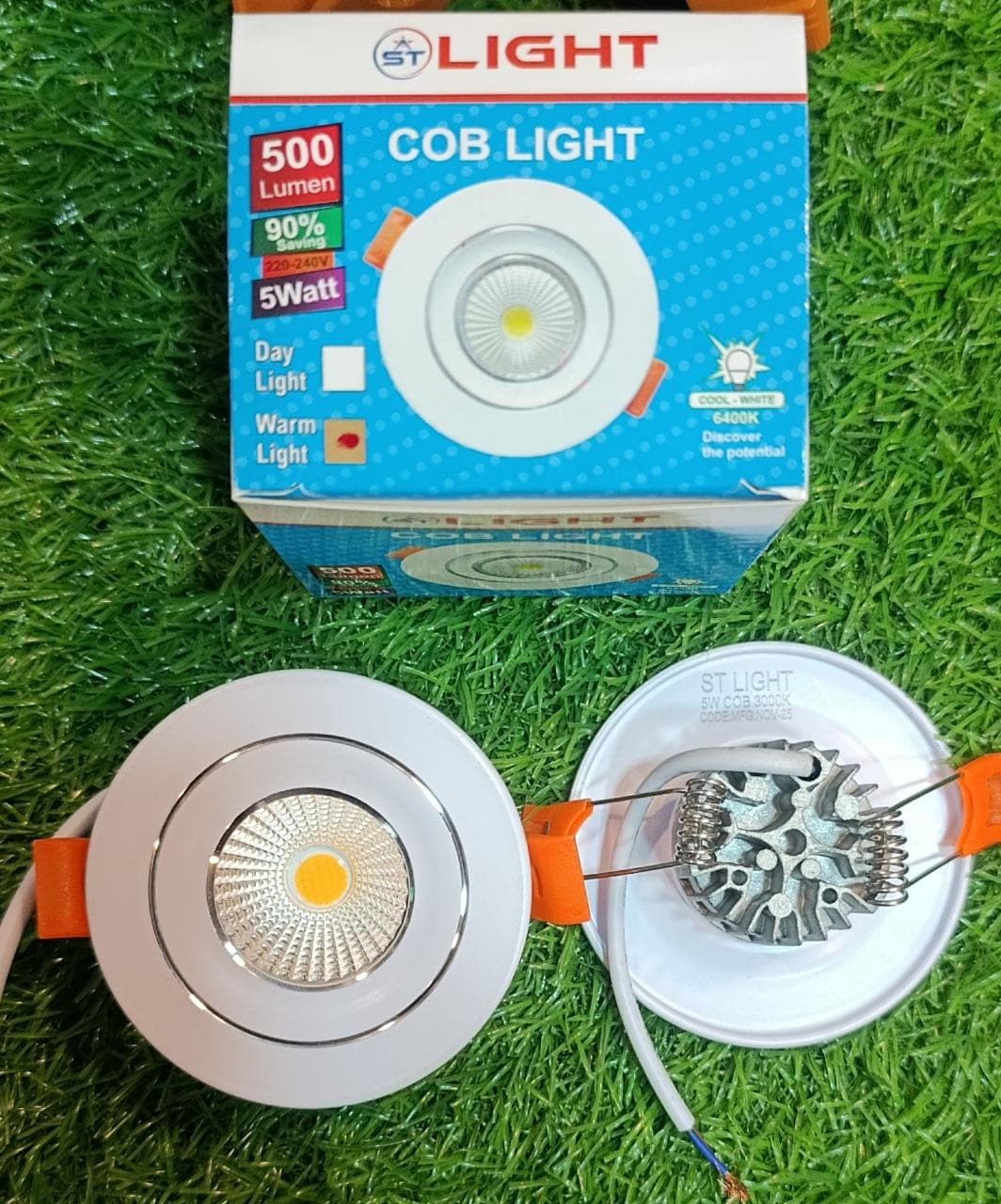 ST Light 5W COB LED recessed spotlight, warm white 3000K, adjustable tilt fitting