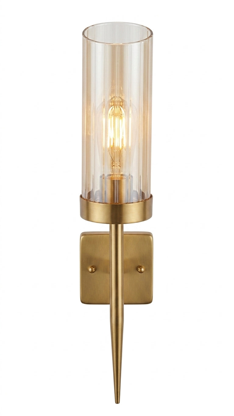 Tubular Wall light with Gold Accents